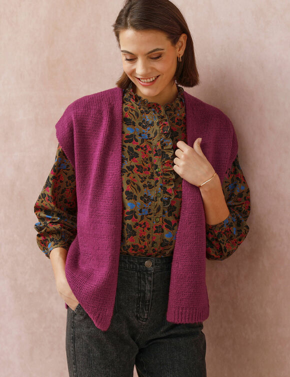 Mouwloos vest (violine) Mouwloos vest (violine)